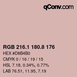 Color code: RGB 216.1 180.8 176 | qconv.com