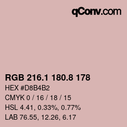 Color code: RGB 216.1 180.8 178 | qconv.com