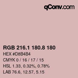 Color code: RGB 216.1 180.8 180 | qconv.com
