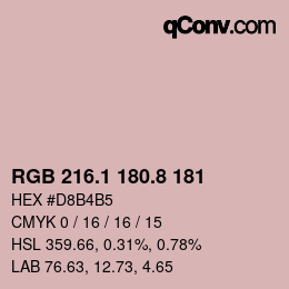 Color code: RGB 216.1 180.8 181 | qconv.com