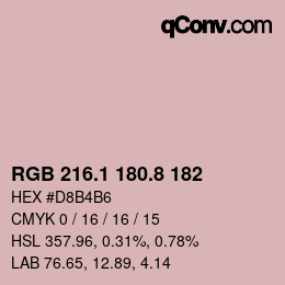 Color code: RGB 216.1 180.8 182 | qconv.com