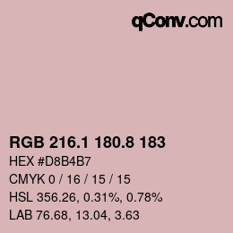 Código de color: RGB 216.1 180.8 183 | qconv.com
