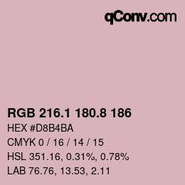カラーコード: RGB 216.1 180.8 186 | qconv.com