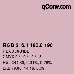 Farbcode: RGB 216.1 180.8 190 | qconv.com
