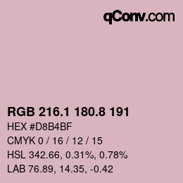 Color code: RGB 216.1 180.8 191 | qconv.com
