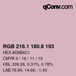 カラーコード: RGB 216.1 180.8 193 | qconv.com