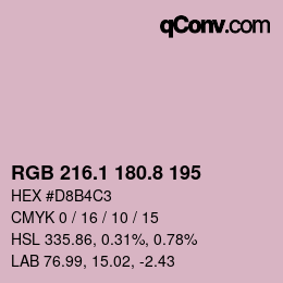 カラーコード: RGB 216.1 180.8 195 | qconv.com