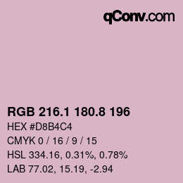 Color code: RGB 216.1 180.8 196 | qconv.com