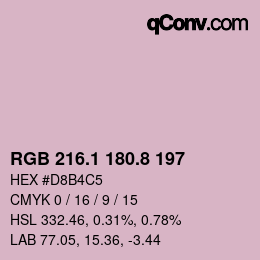 Color code: RGB 216.1 180.8 197 | qconv.com