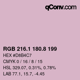 Color code: RGB 216.1 180.8 199 | qconv.com