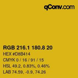 カラーコード: RGB 216.1 180.8 20 | qconv.com