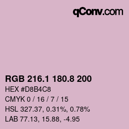 Color code: RGB 216.1 180.8 200 | qconv.com