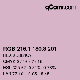 Código de color: RGB 216.1 180.8 201 | qconv.com