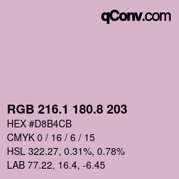カラーコード: RGB 216.1 180.8 203 | qconv.com