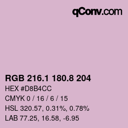 Color code: RGB 216.1 180.8 204 | qconv.com