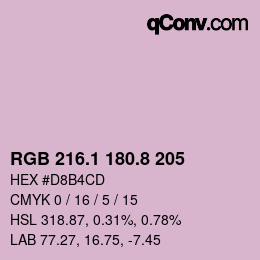 Color code: RGB 216.1 180.8 205 | qconv.com