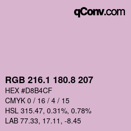Color code: RGB 216.1 180.8 207 | qconv.com