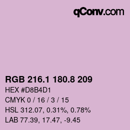 Color code: RGB 216.1 180.8 209 | qconv.com