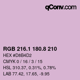 Farbcode: RGB 216.1 180.8 210 | qconv.com