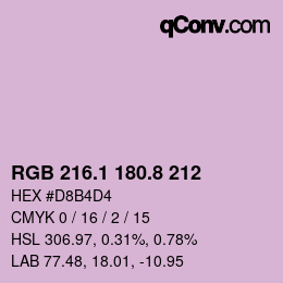 カラーコード: RGB 216.1 180.8 212 | qconv.com
