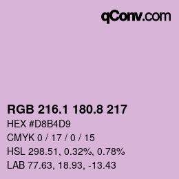 Farbcode: RGB 216.1 180.8 217 | qconv.com