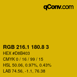 カラーコード: RGB 216.1 180.8 3 | qconv.com