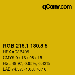 カラーコード: RGB 216.1 180.8 5 | qconv.com