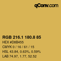 Color code: RGB 216.1 180.8 85 | qconv.com