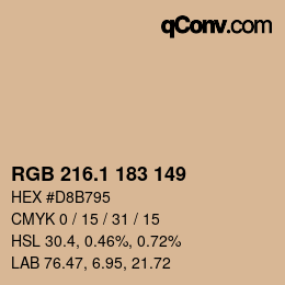Color code: RGB 216.1 183 149 | qconv.com