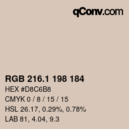 カラーコード: RGB 216.1 198 184 | qconv.com