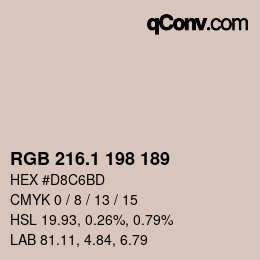 カラーコード: RGB 216.1 198 189 | qconv.com
