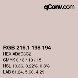 カラーコード: RGB 216.1 198 194 | qconv.com