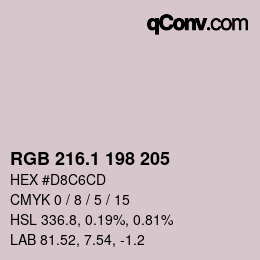 カラーコード: RGB 216.1 198 205 | qconv.com