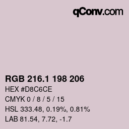 カラーコード: RGB 216.1 198 206 | qconv.com