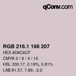 Color code: RGB 216.1 198 207 | qconv.com