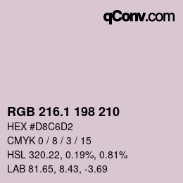 Color code: RGB 216.1 198 210 | qconv.com