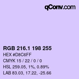 カラーコード: RGB 216.1 198 255 | qconv.com