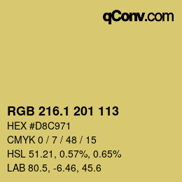 カラーコード: RGB 216.1 201 113 | qconv.com
