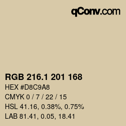 カラーコード: RGB 216.1 201 168 | qconv.com