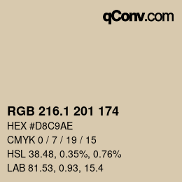 カラーコード: RGB 216.1 201 174 | qconv.com