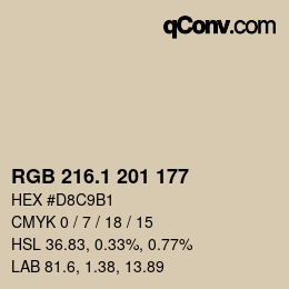 Color code: RGB 216.1 201 177 | qconv.com
