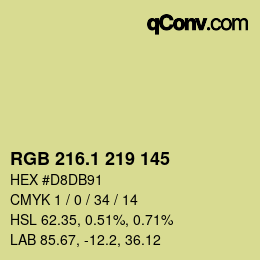 カラーコード: RGB 216.1 219 145 | qconv.com