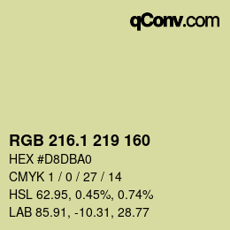 カラーコード: RGB 216.1 219 160 | qconv.com