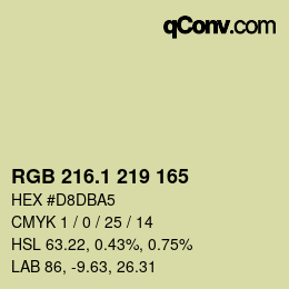 カラーコード: RGB 216.1 219 165 | qconv.com