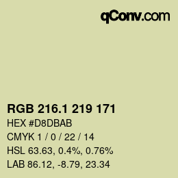 カラーコード: RGB 216.1 219 171 | qconv.com