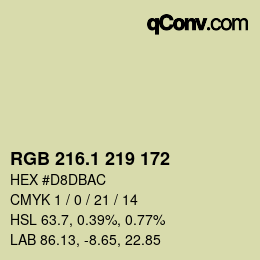 Color code: RGB 216.1 219 172 | qconv.com