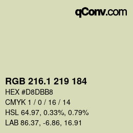 カラーコード: RGB 216.1 219 184 | qconv.com