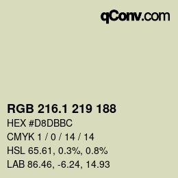 カラーコード: RGB 216.1 219 188 | qconv.com