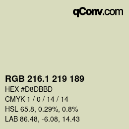 カラーコード: RGB 216.1 219 189 | qconv.com