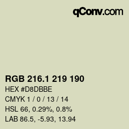 カラーコード: RGB 216.1 219 190 | qconv.com